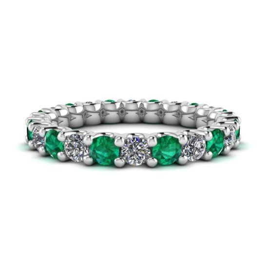 Eternity-Ring mit Smaragden und Diamanten, Bild 1