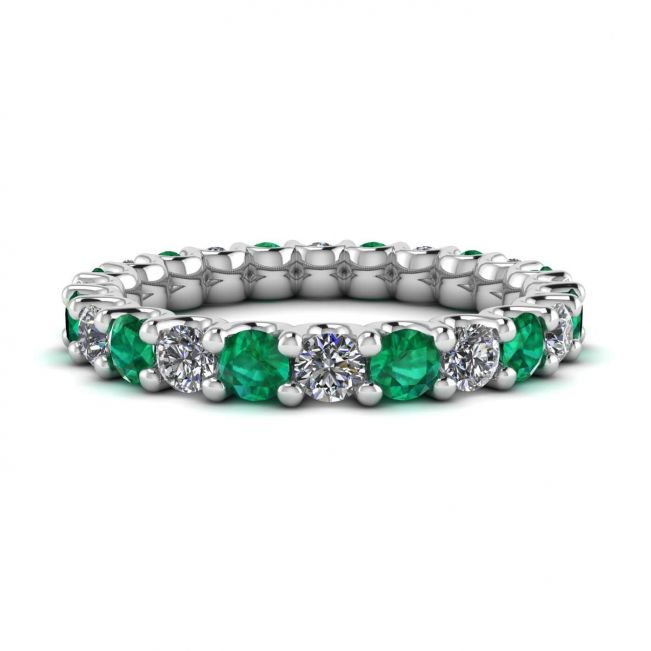 Eternity-Ring mit Smaragden und Diamanten