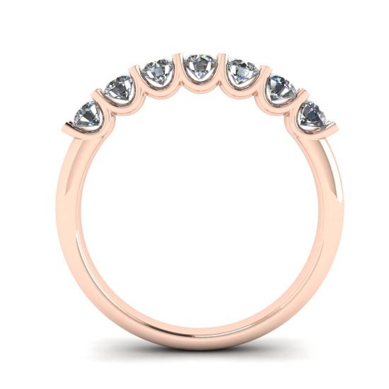 Klassischer Ring mit sieben runden Diamanten aus Roségold,  Bild vergrößern 2