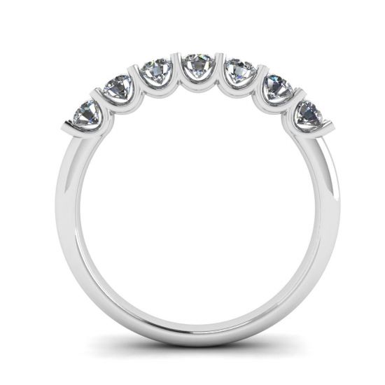 Klassischer Ring mit sieben runden Diamanten aus Weißgold, More Image 0