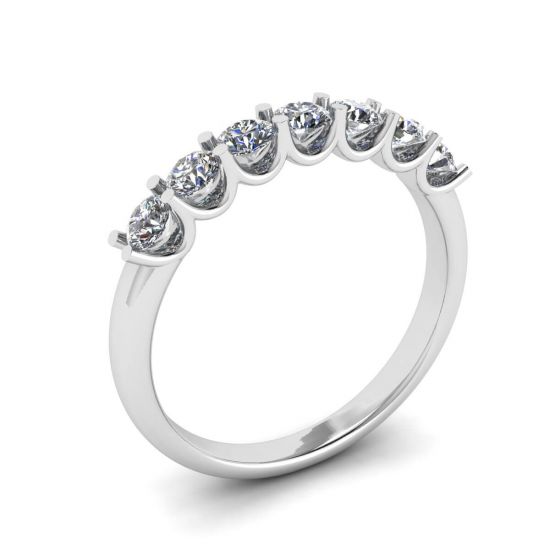 Klassischer Ring mit sieben runden Diamanten aus Weißgold,  Bild vergrößern 4