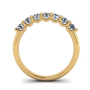 Klassischer Ring mit sieben runden Diamanten aus Gelbgold - Foto 1
