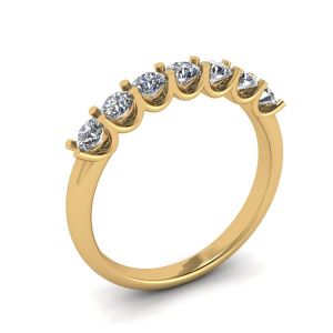 Klassischer Ring mit sieben runden Diamanten aus Gelbgold - Foto 3