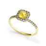 Kissenring mit 0,5 ct gelbem Diamant und Halo-Gelbgold, Bild 4