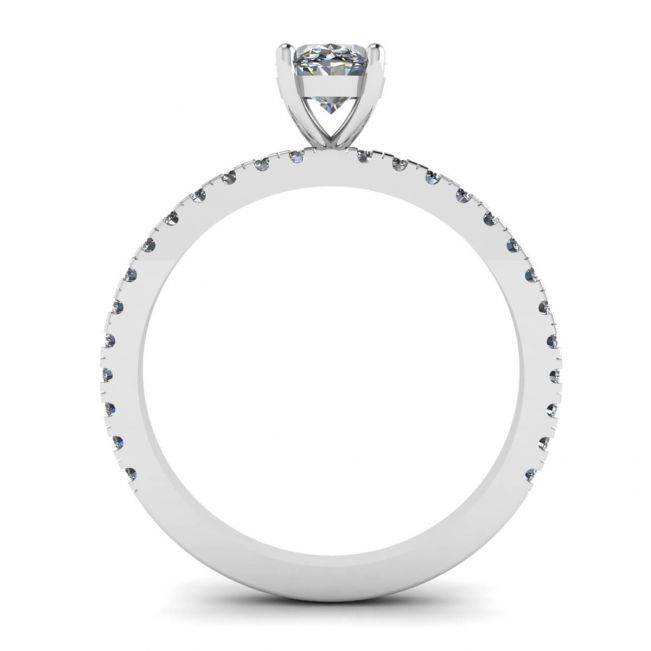 Ovaler Diamantring mit seitlichem Pavé - Foto 1