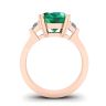 Ovaler Smaragd mit halbmondförmigen seitlichen Diamanten Ring aus Roségold, Bild 2