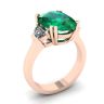 Ovaler Smaragd mit halbmondförmigen seitlichen Diamanten Ring aus Roségold, Bild 4