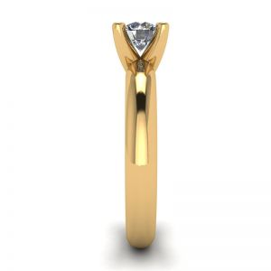 Solitär-Diamantring in V-Form aus Gelbgold - Foto 2