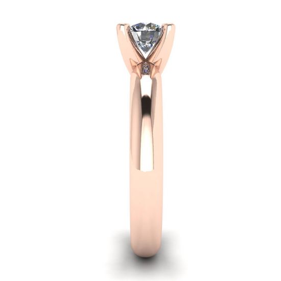 Solitär-Diamantring in V-Form aus Roségold, More Image 1