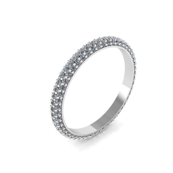 Eternity-Ring mit dreifacher Pavé-Fassung und weißen Diamanten, Bild 1