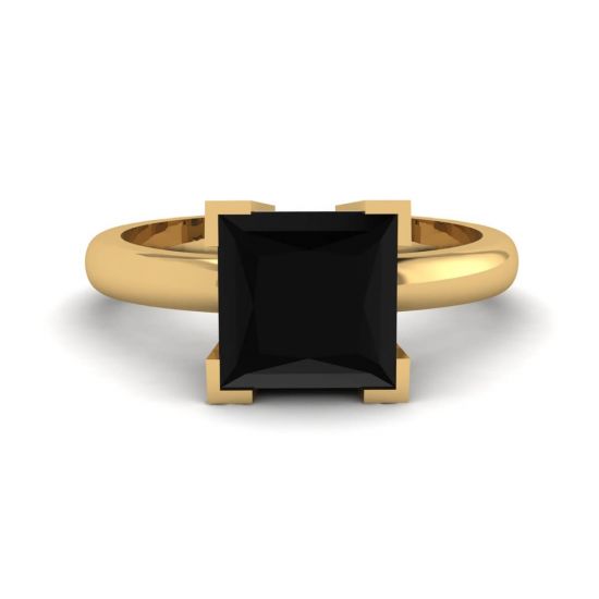 Schwarzer Diamantring aus Gelbgold, Bild 1