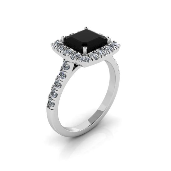 Prinzessin-Ring mit schwarzem Diamant,  Bild vergrößern 4
