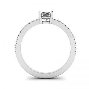 Seitlicher Pavé-Ring mit weißem Diamant, 18 Karat Weißgold - Foto 1