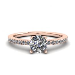 Seitlicher Pavé-Ring mit weißem Diamant, 18 Karat Roségold Seitlicher Pavé-Ring mit weißem Diamant, 18 Karat Roségold