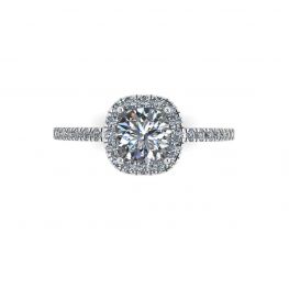 Runder Diamantring im Kissenstil
