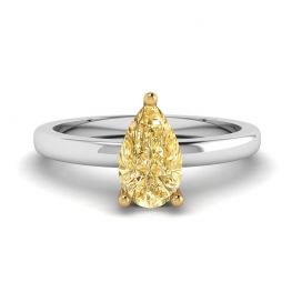 Birnengelber Diamant-Solitärring