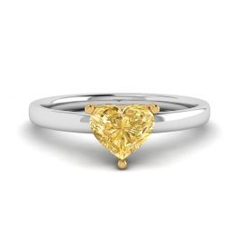 Herz-Solitärring mit gelbem Diamant