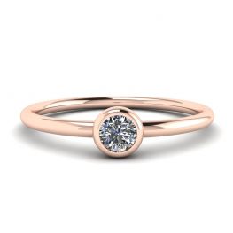 Runder kleiner Diamantring La Promesse aus Roségold