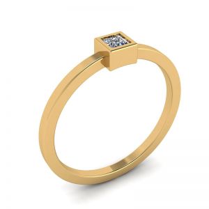 Kleiner Ring mit Prinzessinnendiamant La Promesse aus Gelbgold - Foto 3