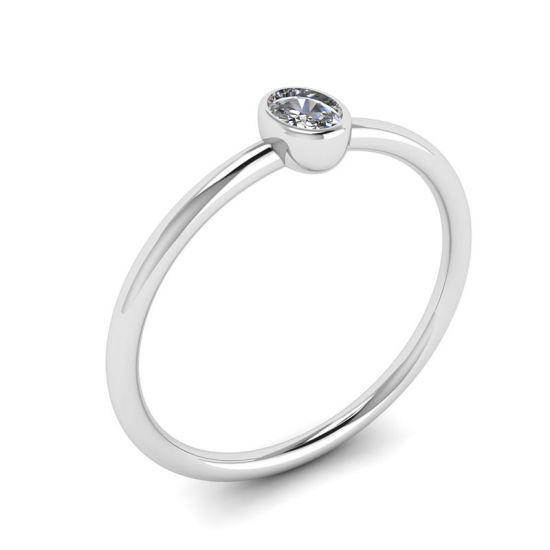 Ovaler kleiner Diamantring La Promesse,  Bild vergrößern 4