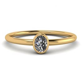 Ovaler kleiner Diamantring La Promesse aus Gelbgold