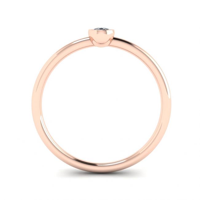 Kleiner Ring mit Birnendiamant La Promesse aus Roségold - Foto 1