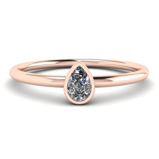 Kleiner Ring mit Birnendiamant La Promesse aus Roségold, Bild vergrößern 1