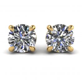 Perfekte runde Diamant-Ohrstecker aus Gelbgold