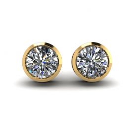 Runde Diamant-Ohrstecker aus Gelbgold