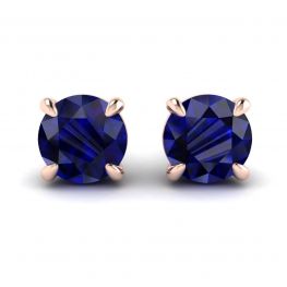 Klassische blaue Saphir-Ohrstecker aus Roségold