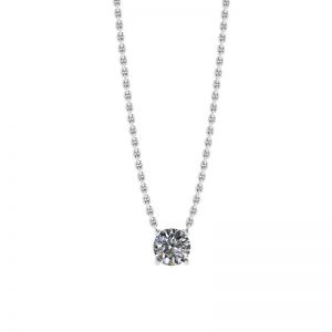 Klassische Solitär-Diamant-Halskette an dünner Kette