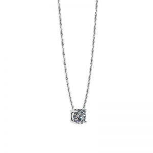 Klassische Solitär-Diamant-Halskette an dünner Kette - Foto 1