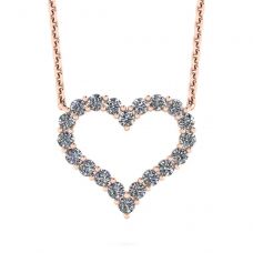 Diamant-Herz-Halskette aus 18 Karat Roségold