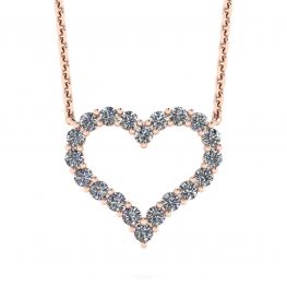Diamant-Herz-Halskette aus 18 Karat Roségold