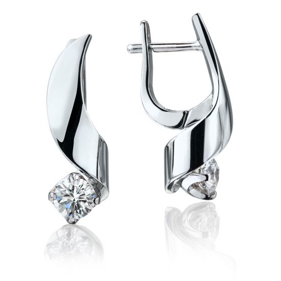 Kleine Ohrringe mit 4,5 mm Diamant – Ruban-Kollektion,  Bild vergrößern 2