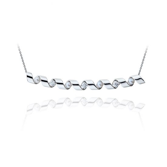 Big Smile-Halskette mit Diamanten und Seeperlen – Ruban-Kollektion, Bild 1