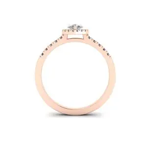 Birnen-Diamantring mit Heiligenschein - Foto 1