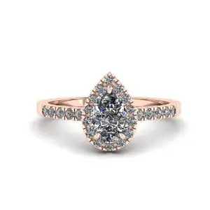 Birnen-Diamantring mit Heiligenschein - Foto 2