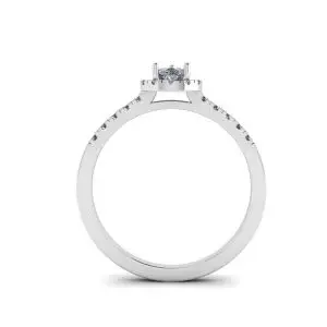 Birnen-Diamantring mit Heiligenschein