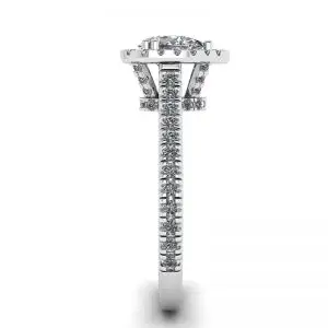 Halo-Diamant-Ring im Birnenschliff - Foto 2