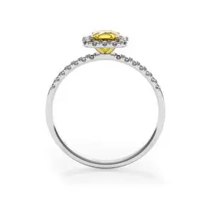 Kissenring mit 1/2 ct gelbem Diamant und Heiligenschein - Foto 1