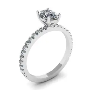 Ovaler Diamantring mit seitlichem Pavé - Foto 3