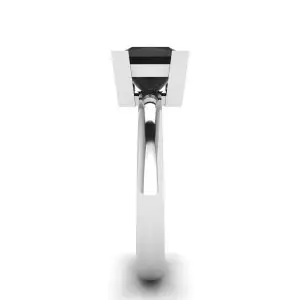 Schwarzer Diamantring aus Weißgold - Foto 2