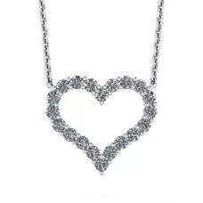 Diamant-Herz-Halskette aus 18 Karat Weißgold