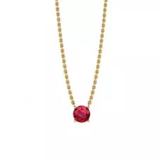 1/2 Karat runder Rubin an einer Gelbgoldkette